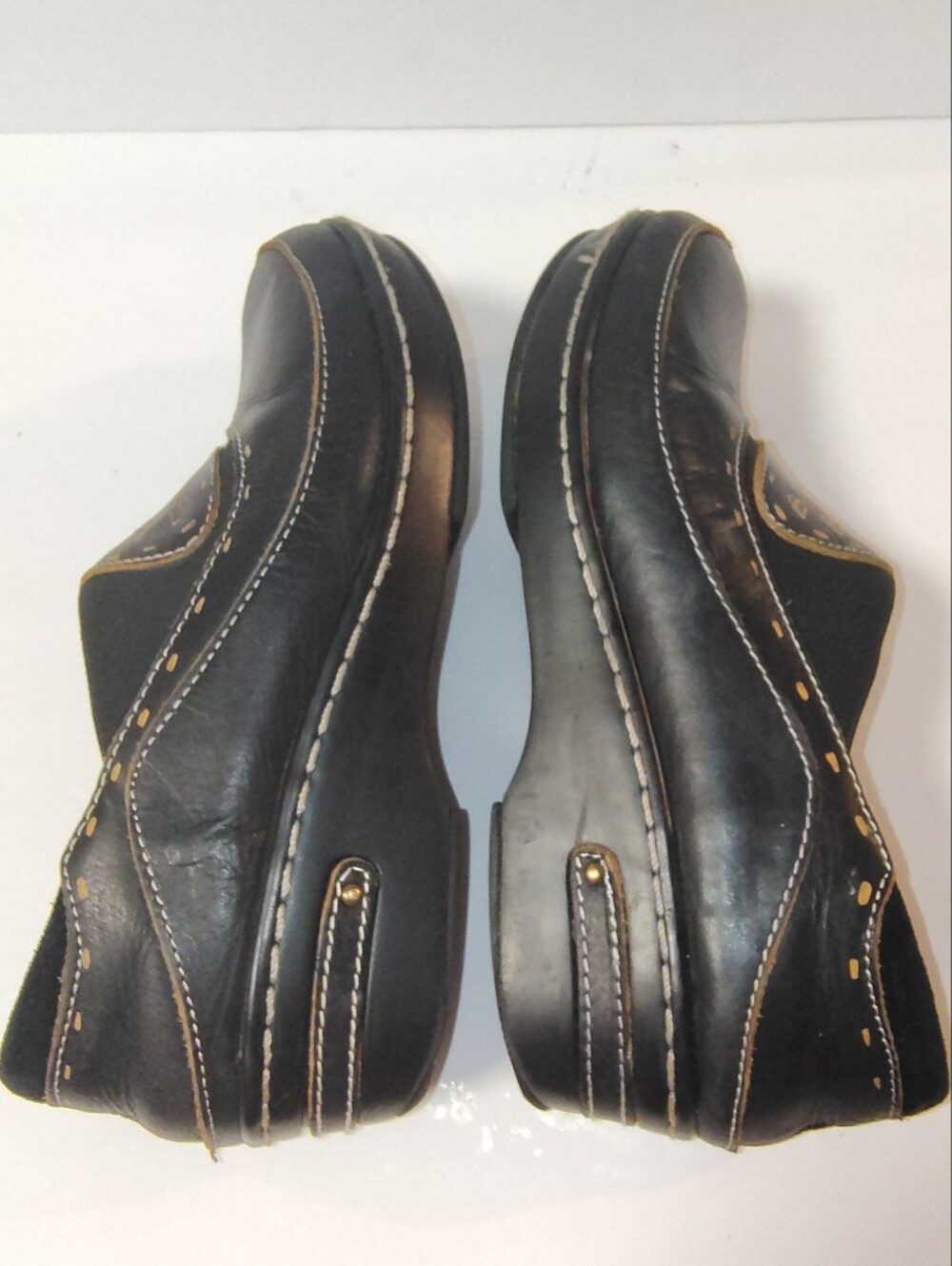 L'Artiste Spring Step Burbank Clog Women's Black Leather Floral Slip-On Shoes - Picture 8 of 13